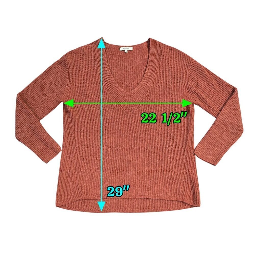 Cozy V-Neck Ribbed Sweater - Rust - Picture 4 of 8